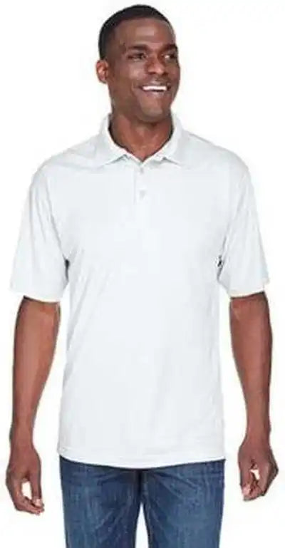 Ultraclub 8425 Men’s Cool &amp; Dry Sport Performanceinterlock Polo - White