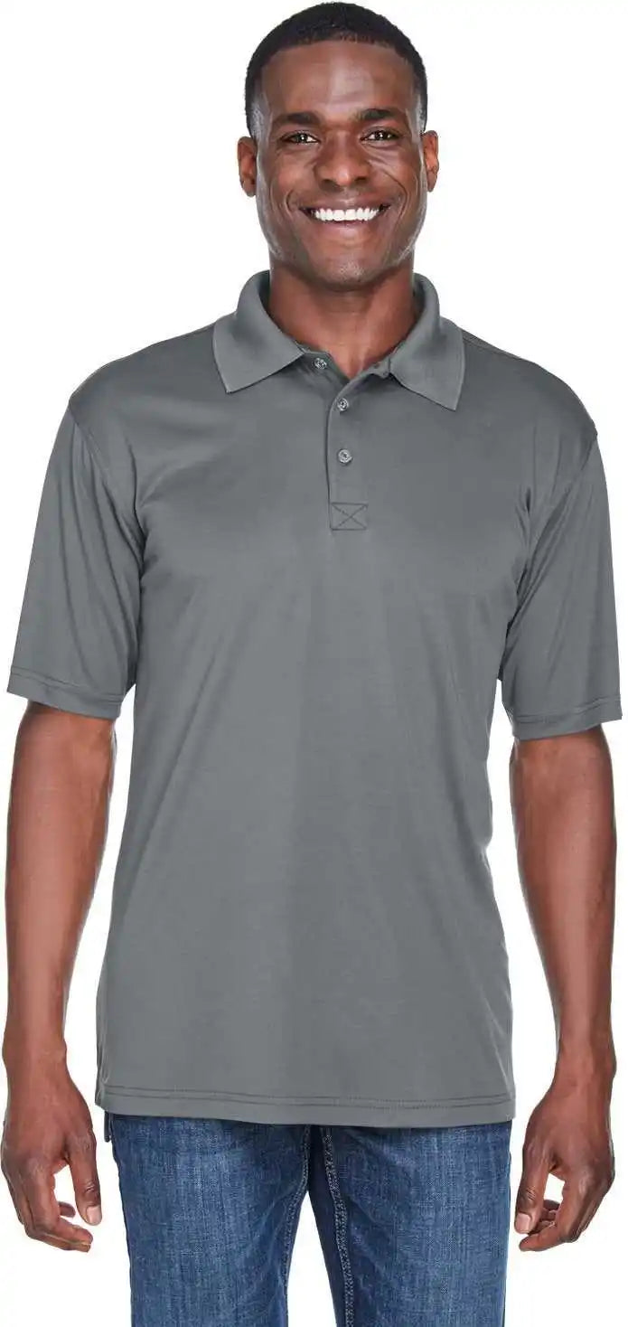 Ultraclub 8425 Men’s Cool &amp; Dry Sport Performanceinterlock Polo Charcoal