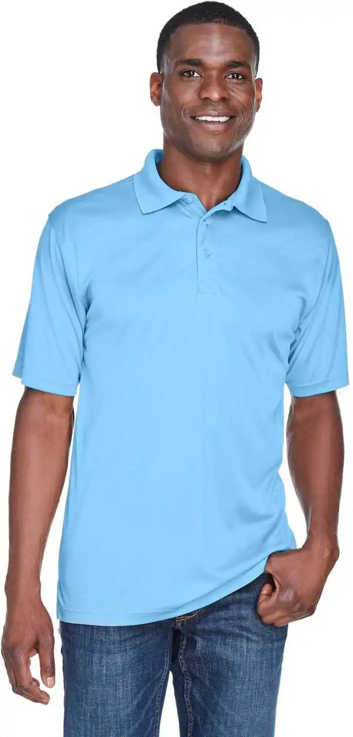 Ultraclub 8425 Men’s Cool &amp; Dry Sport Performanceinterlock Polo Columbia Blue