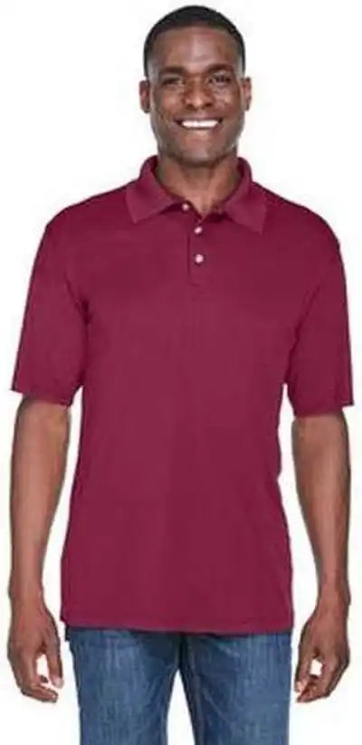 Ultraclub 8425 Men’s Cool &amp; Dry Sport Performanceinterlock Polo Maroon