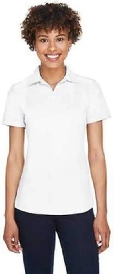 Ultraclub 8425l Ladies’ Cool &amp; Dry Sport Performance Interlock Polo White