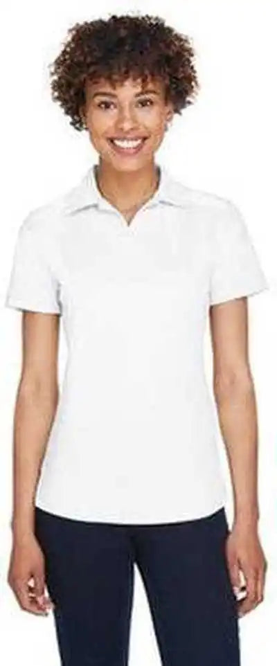 Ultraclub 8425l Ladies’ Cool &amp; Dry Sport Performance Interlock Polo White