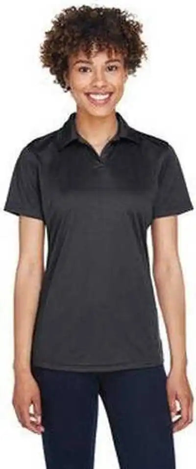 Ultraclub 8425l Ladies’ Cool &amp; Dry Sport Performance Interlock Polo Black