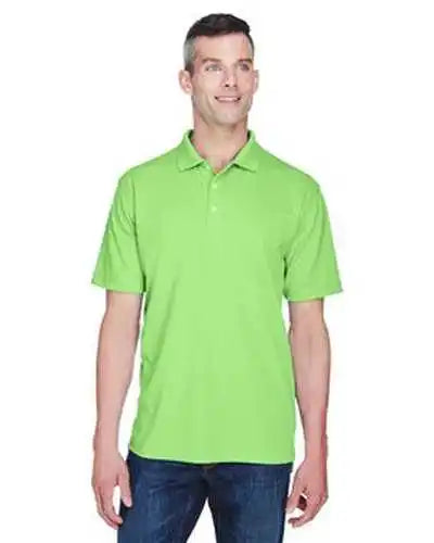 Ultraclub 8445 Men’s Cool &amp; Dry Stain-release Performance Polo - Ligheather Grayreen