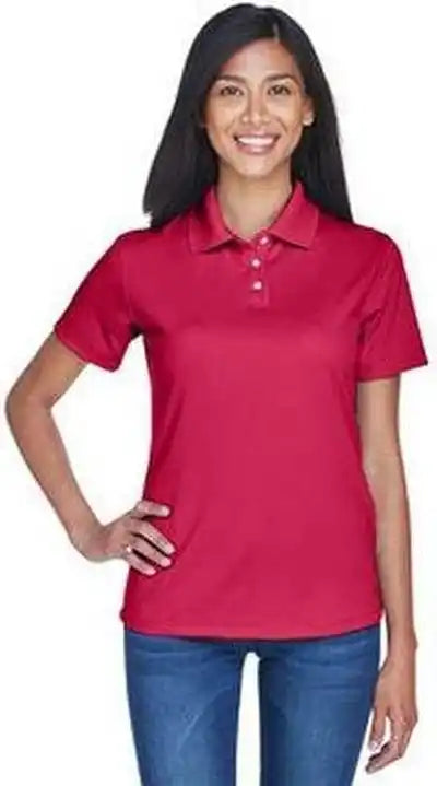 Ultraclub 8445l Ladies’ Cool &amp; Dry Stain-release Performance Polo - Cardinal