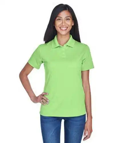 Ultraclub 8445l Ladies’ Cool &amp; Dry Stain-release Performance Polo - Ligheather Grayreen
