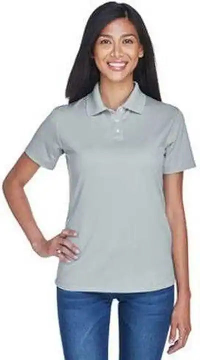 Ultraclub 8445l Ladies’ Cool &amp; Dry Stain Release Performance Polo Silver