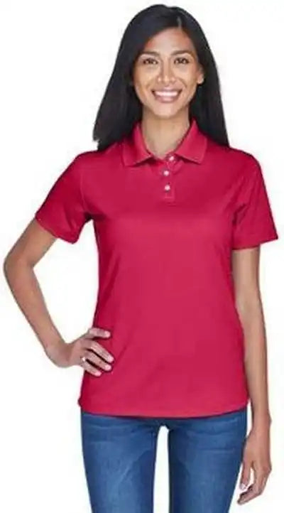 Ultraclub 8445l Ladies’ Cool &amp; Dry Stain-release Performance Polo - Cardinal