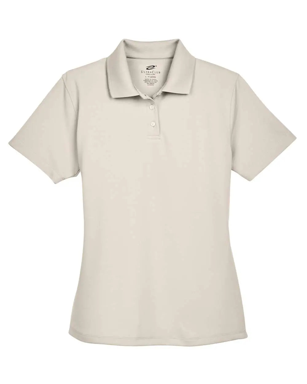 Ultraclub 8445l Women’s Cool & Dry Stain-release Performance Polo - Stone - Ivory / s