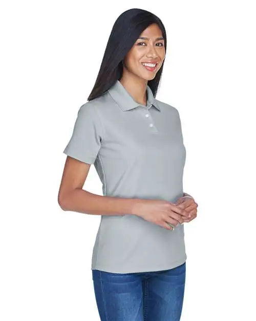 Ultraclub 8445l Women’s Cool & Dry Stain-release Performance Polo - Silver