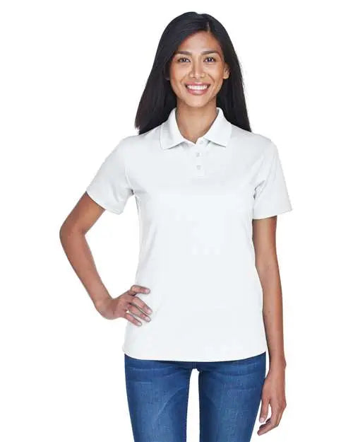 Ultraclub 8445l Women’s Cool & Dry Stain-release Performance Polo - White