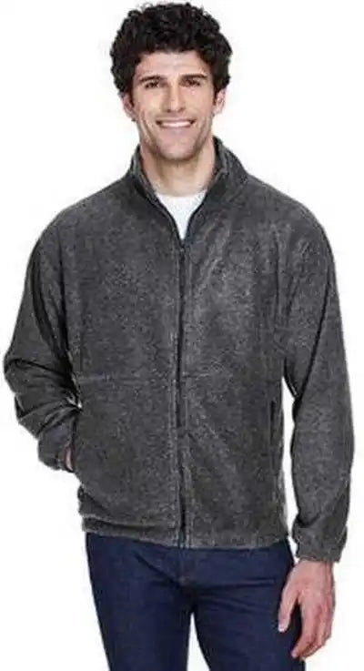Ultraclub 8485 Men’s Iceberg Fleece Full-zip Jacket - Charcoal