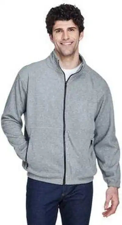 Ultraclub 8485 Men’s Iceberg Fleece Full-zip Jacket - Gray Heather