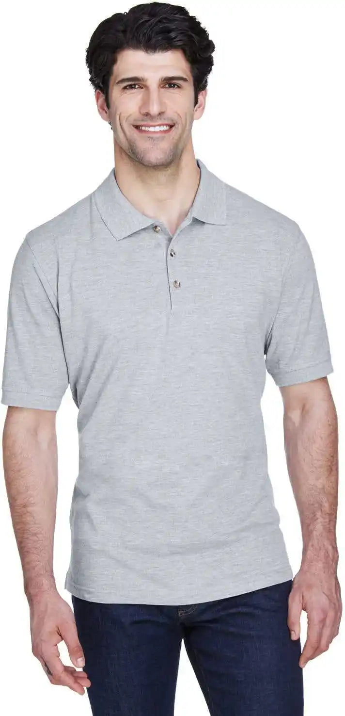 Ultraclub 8535 Men’s Pique Polo - Heather Gray