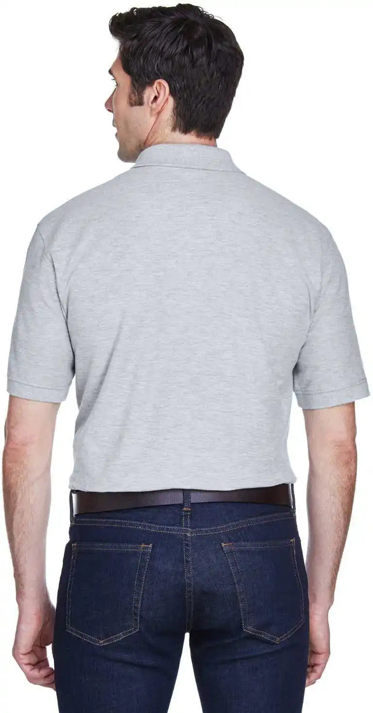 Ultraclub 8540 Men’s Whisper Pique Polo Heather Gray