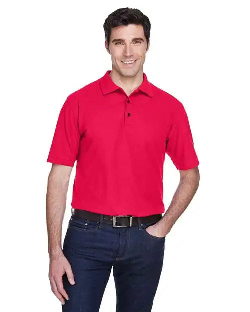 Ultraclub 8540 Men’s Whisper Piqué Polo - Red