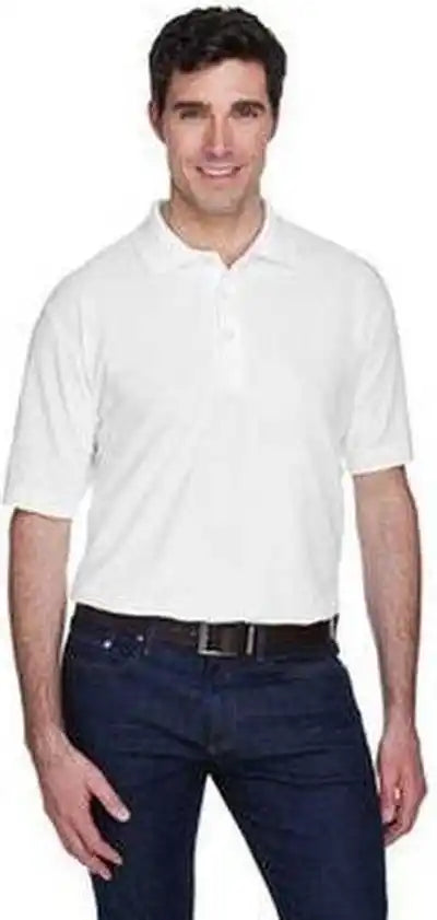 Ultraclub 8540 Men’s Whisper Pique Polo - White