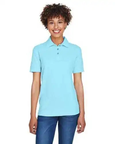Ultraclub 8541 Ladies’ Whisper Pique Polo - Baby Blue