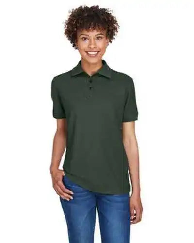 Ultraclub 8541 Ladies’ Whisper Pique Polo Forest Green