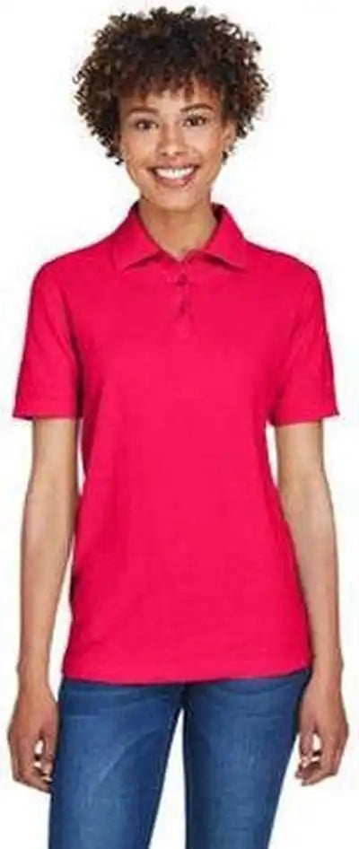 Ultraclub 8541 Ladies’ Whisper Pique Polo - Red