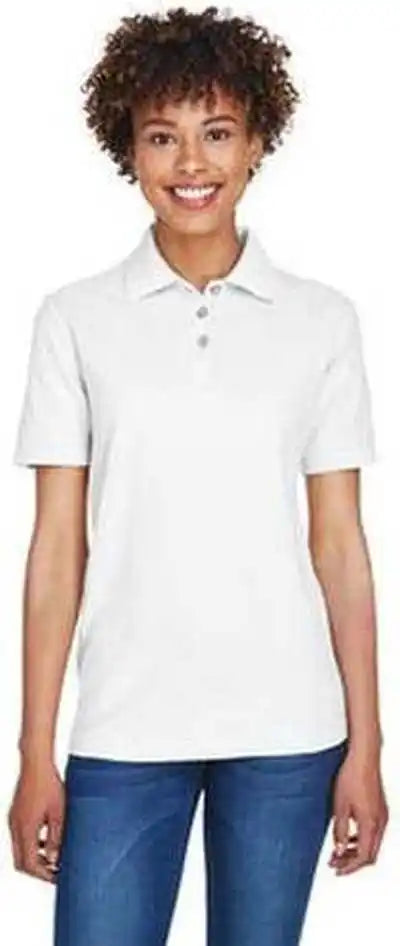Ultraclub 8541 Ladies’ Whisper Pique Polo White