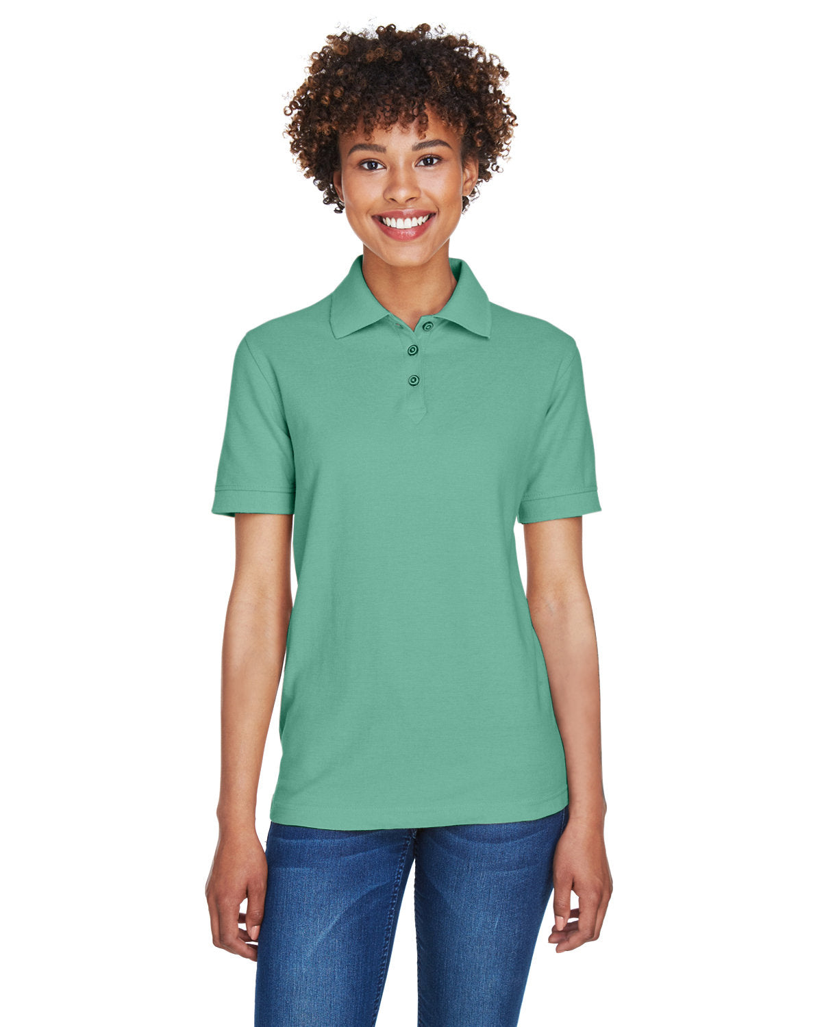 Ultraclub 8541 Women’s Whisper Pique Polo - Leaf