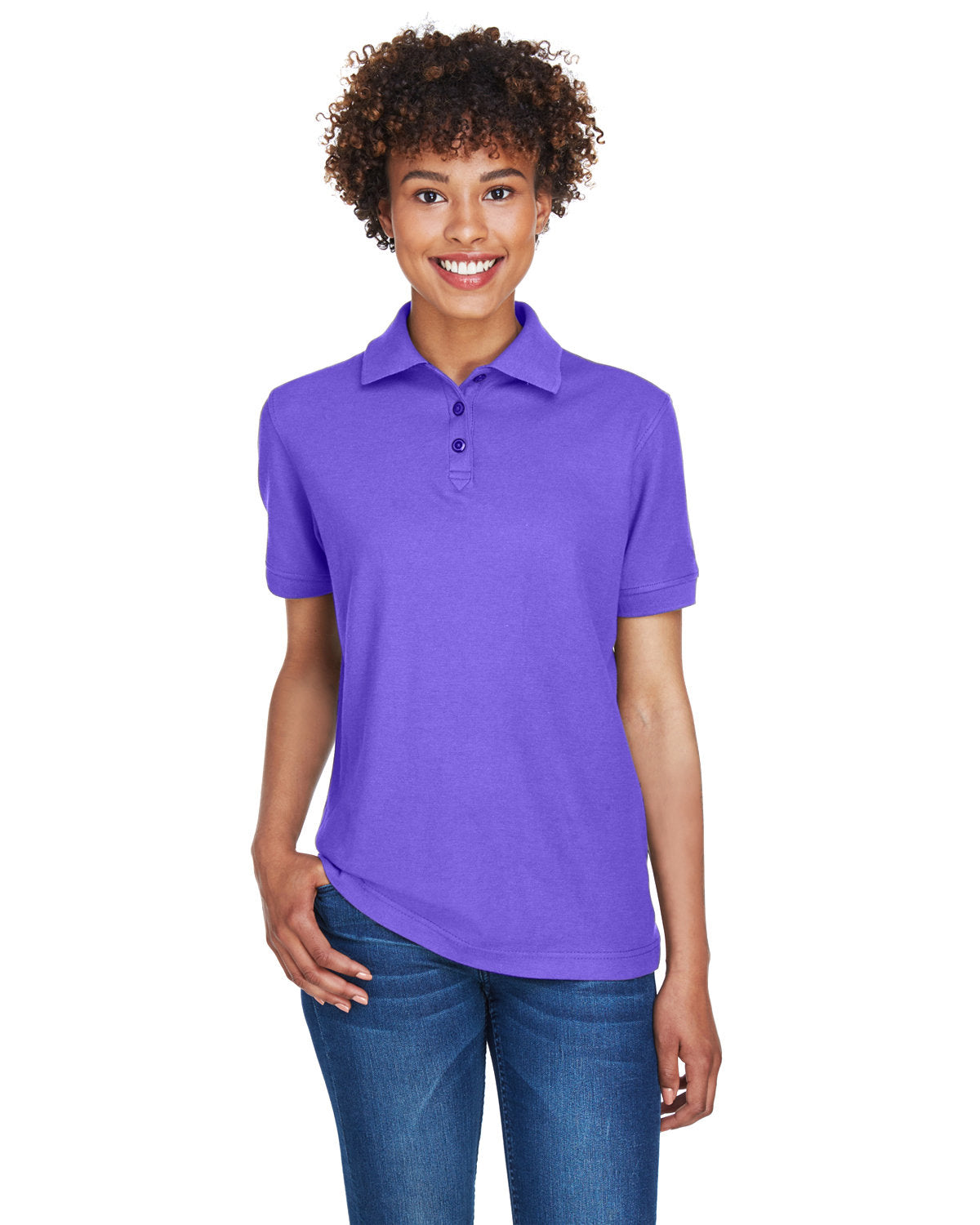 Ultraclub 8541 Women’s Whisper Pique Polo - Purple