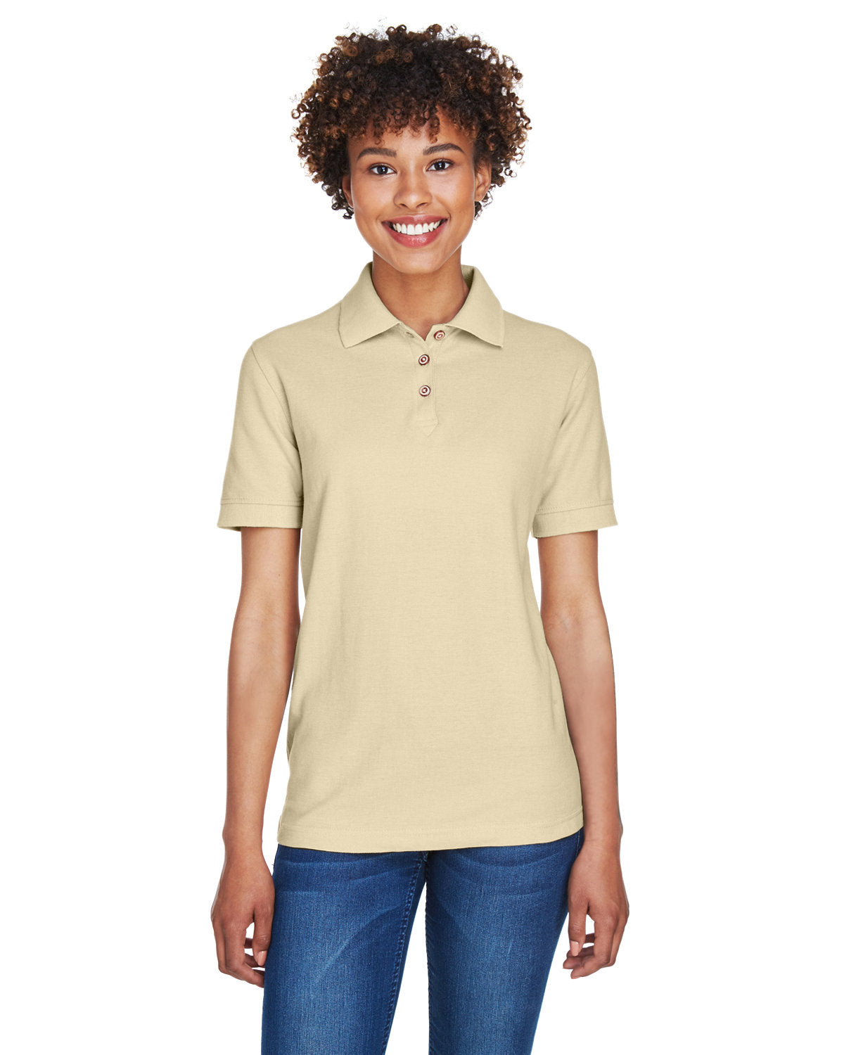 Ultraclub 8541 Women’s Whisper Pique Polo - Putty