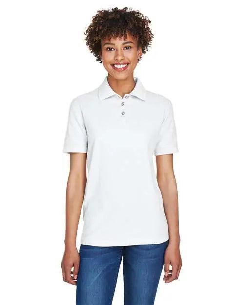 Ultraclub 8541 Women’s Whisper Pique Polo - White