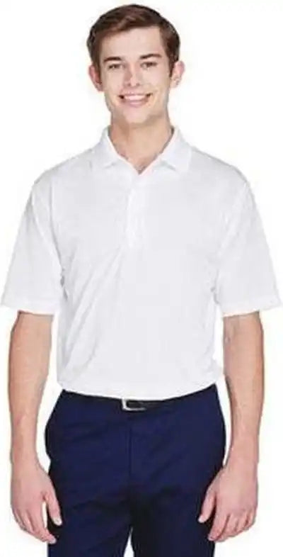 Ultraclub 8610 Men’s Cool &amp; Dry 8-star Elite Performance Interlock Polo - White