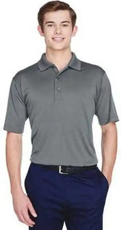 Ultraclub 8610 Men’s Cool & Dry 8-star Elite Performance Interlock Polo - Charcoal