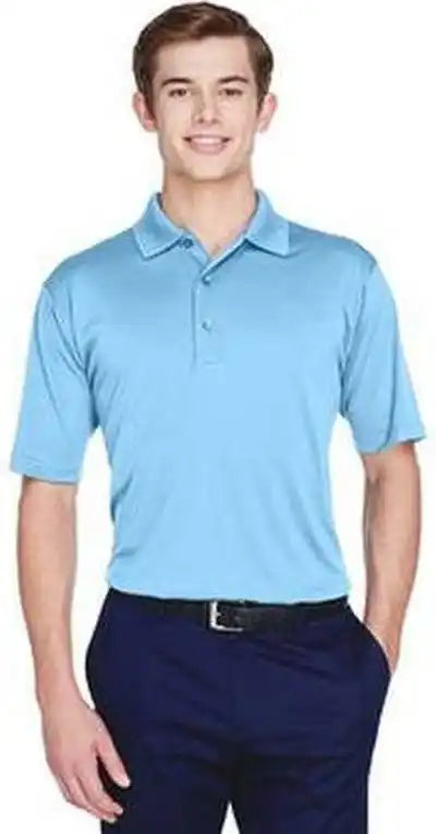 Ultraclub 8610 Men’s Cool &amp; Dry 8-star Elite Performance Interlock Polo - Columbia Blue