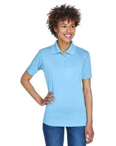Ultraclub 8610l Ladies’ Cool &amp; Dry 8-star Elite Performance Interlock Polo - Columbia Blue