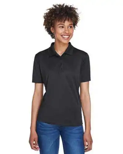 Ultraclub 8610l Ladies’ Cool &amp; Dry 8-star Elite Performance Interlock Polo - Black