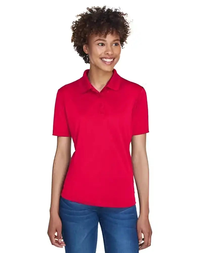 Ultraclub 8610l Ladies’ Cool &amp; Dry 8 Star Elite Performance Interlock Polo Red