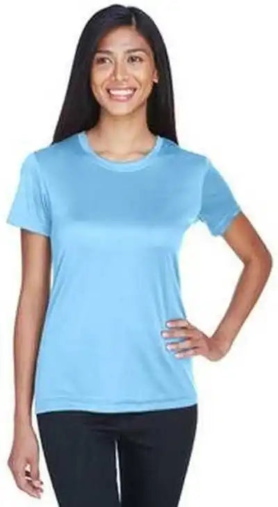 Ultraclub 8620l Ladies’ Cool &amp; Dry Basic Performance t Shirt Columbia Blue