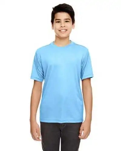 Ultraclub 8620y Youth Cool & Dry Basic Performance t Shirt Columbia Blue