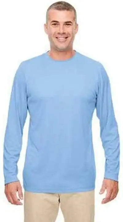 Ultraclub 8622 Men’s Cool &amp; Dry Performance Long-sleeve Top - Columbia Blue