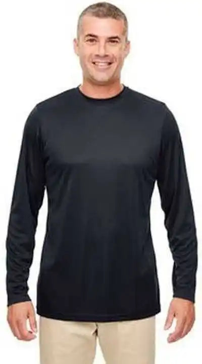 Ultraclub 8622 Men’s Cool & Dry Performance Long-sleeve Top - Black