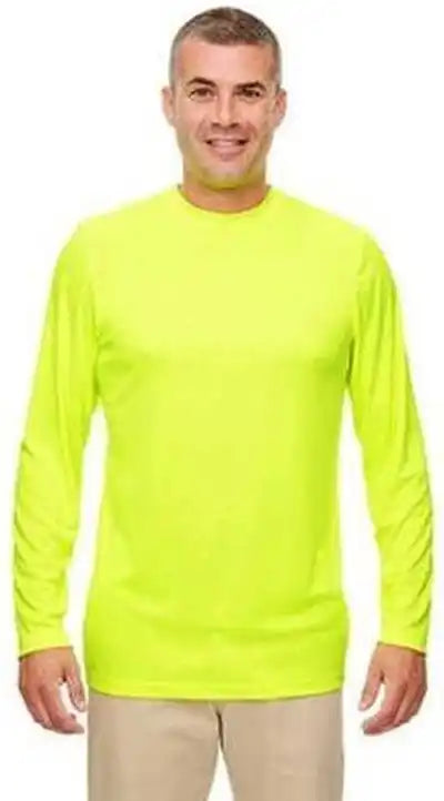 Ultraclub 8622 Men’s Cool &amp; Dry Performance Long Sleeve Top Bright Yellow