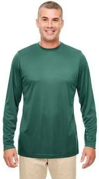 Ultraclub 8622 Men’s Cool &amp; Dry Performance Long-sleeve Top - Forest Green