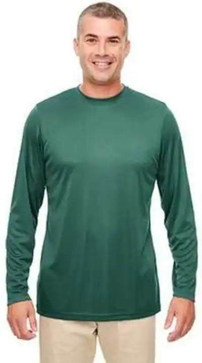 Ultraclub 8622 Men’s Cool &amp; Dry Performance Long-sleeve Top - Forest Green