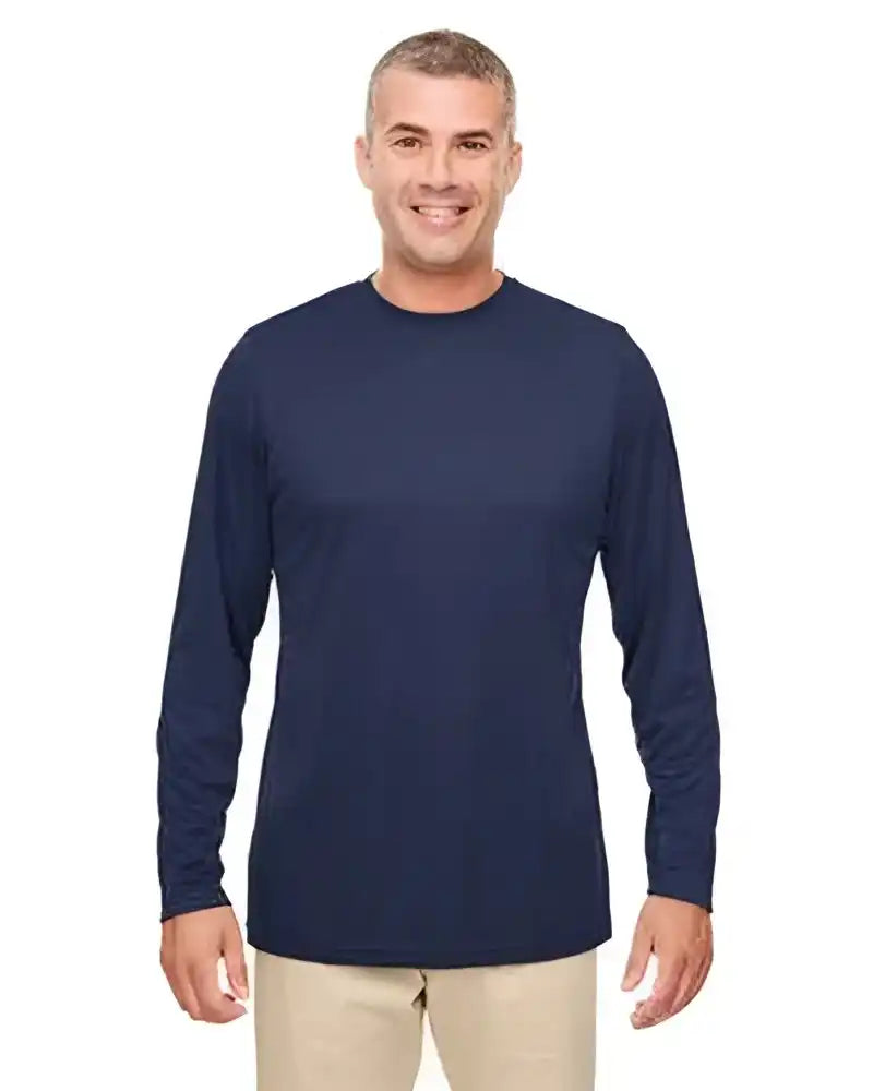 Ultraclub 8622 Men’s Cool & Dry Performance Long Sleeve Top Navy