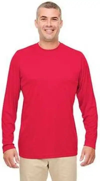 Ultraclub 8622 Men’s Cool & Dry Performance Long Sleeve Top Red