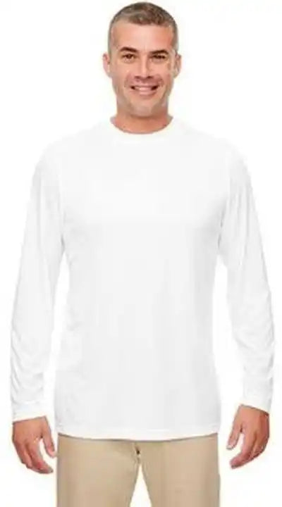 Ultraclub 8622 Men’s Cool & Dry Performance Long-sleeve Top - White