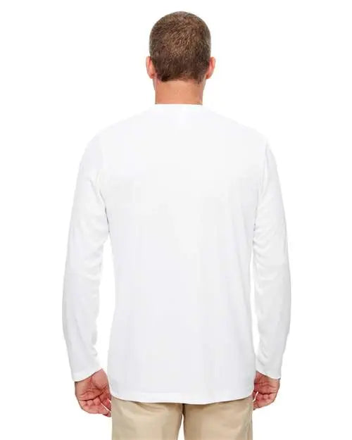 Ultraclub 8622 Men’s Cool & Dry Sport Performance Long Sleeve T-shirt - White