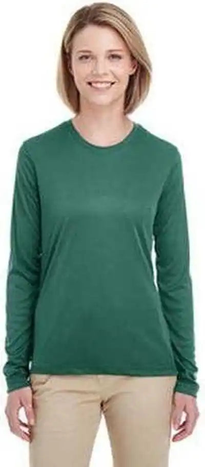 Ultraclub 8622w Ladies’ Cool & Dry Performance Long Sleeve Top Forest Green