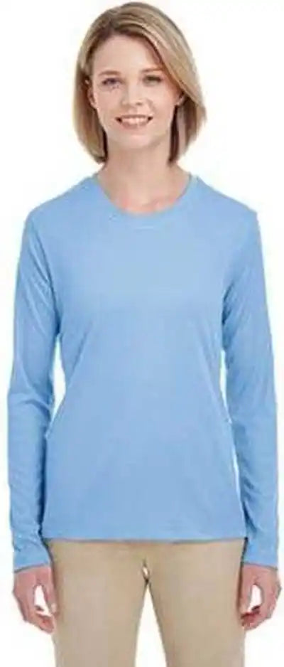 Ultraclub 8622w Ladies’ Cool &amp; Dry Performance Long-sleeve Top - Columbia Blue