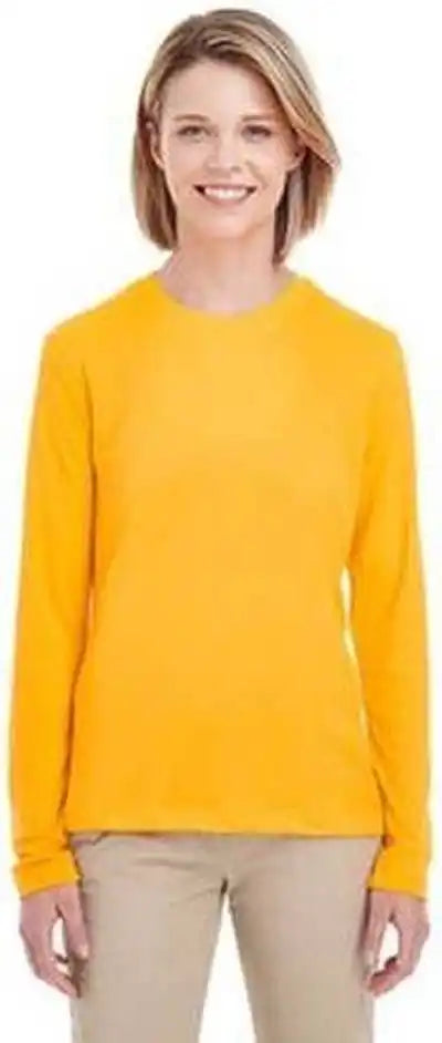 Ultraclub 8622w Ladies’ Cool &amp; Dry Performance Long-sleeve Top - Gold