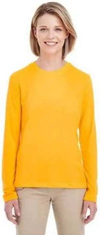 Ultraclub 8622w Ladies’ Cool &amp; Dry Performance Long-sleeve Top - Gold